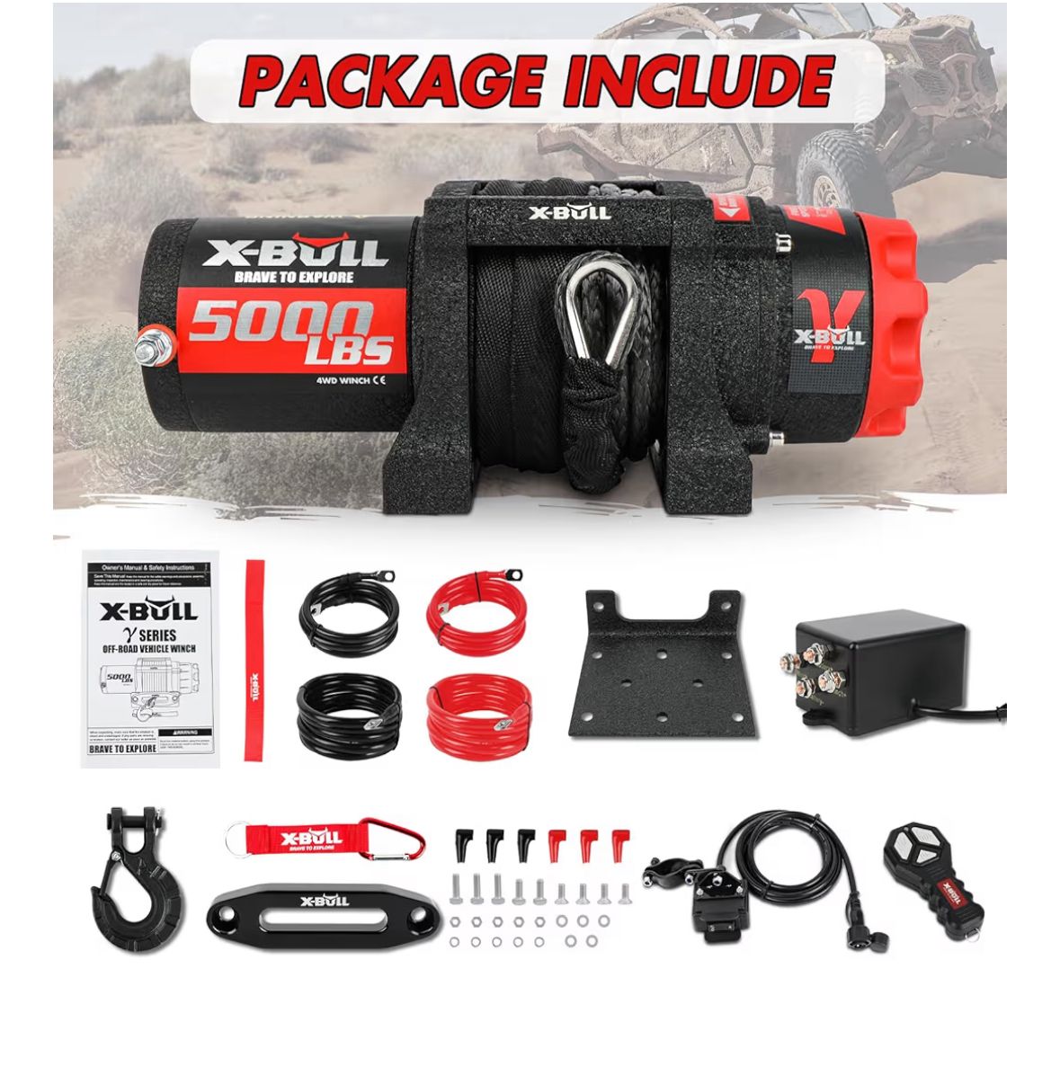 Winche Eléctrico X-BULL 5000 LBS – Potencia y Confianza para Cualquier Terreno